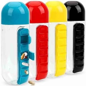 Botella De Agua 600ml Botella Pastillero
